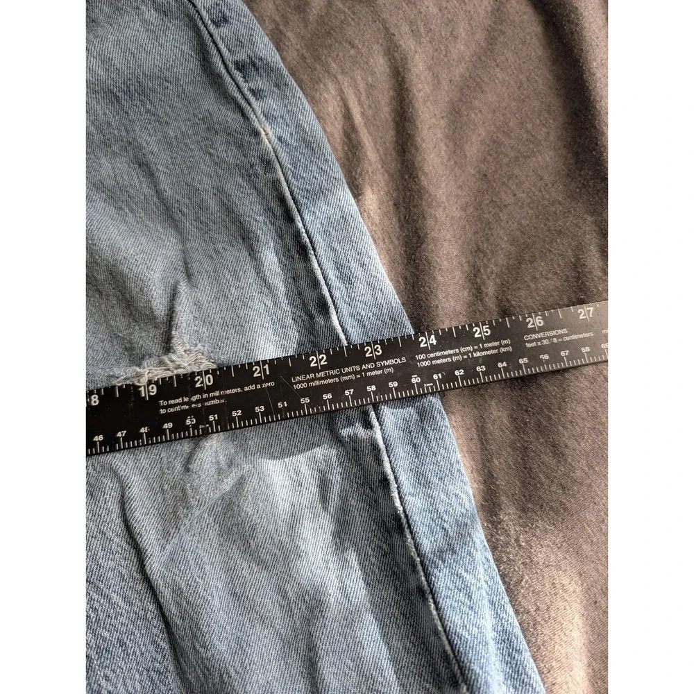 Levis 505 Regular Fit Straight Leg Jeans Medium Wash Distressed Mens 34x32